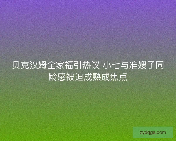 贝克汉姆全家福引热议 小七与准嫂子同龄感被迫成熟成焦点